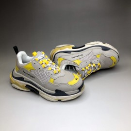 Balenciaga Fashion Leather Mesh Sneakers For Men And Women Yellow