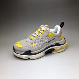 Balenciaga Fashion Leather Mesh Sneakers For Men And Women Yellow