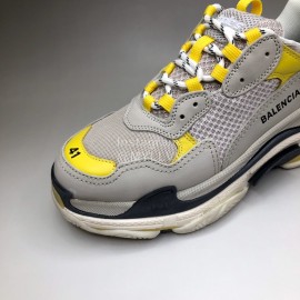 Balenciaga Fashion Leather Mesh Sneakers For Men And Women Yellow