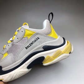 Balenciaga Fashion Leather Mesh Sneakers For Men And Women Yellow