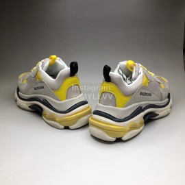 Balenciaga Fashion Leather Mesh Sneakers For Men And Women Yellow