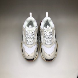 Balenciaga Fashion Leather Mesh Sneakers For Men And Women Beige