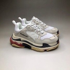 Balenciaga Fashion Leather Mesh Sneakers For Men And Women Beige