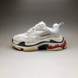 Balenciaga Fashion Leather Mesh Sneakers For Men And Women Beige