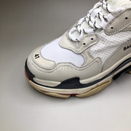 Balenciaga Fashion Leather Mesh Sneakers For Men And Women Beige