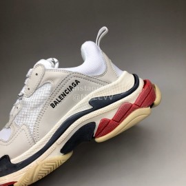 Balenciaga Fashion Leather Mesh Sneakers For Men And Women Beige