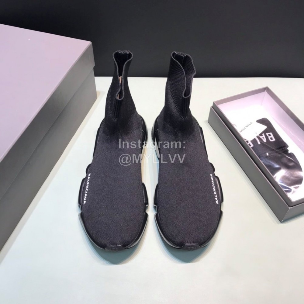 Balenciaga Fashion Black Knitted Sock Shoes For Men And Women
