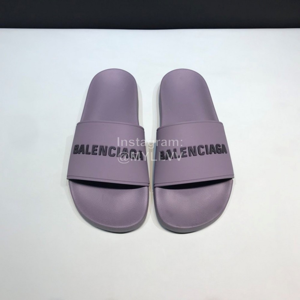 Balenciaga Fashion Letter Slippers For Men And Women Gray