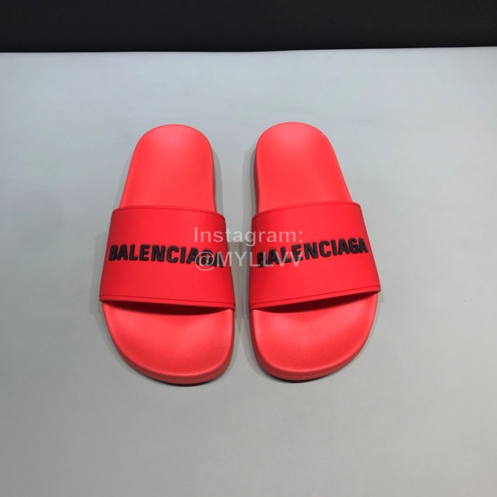 Balenciaga Fashion Letter Slippers For Men And Women Red