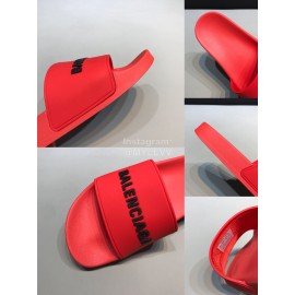 Balenciaga Fashion Letter Slippers For Men And Women Red