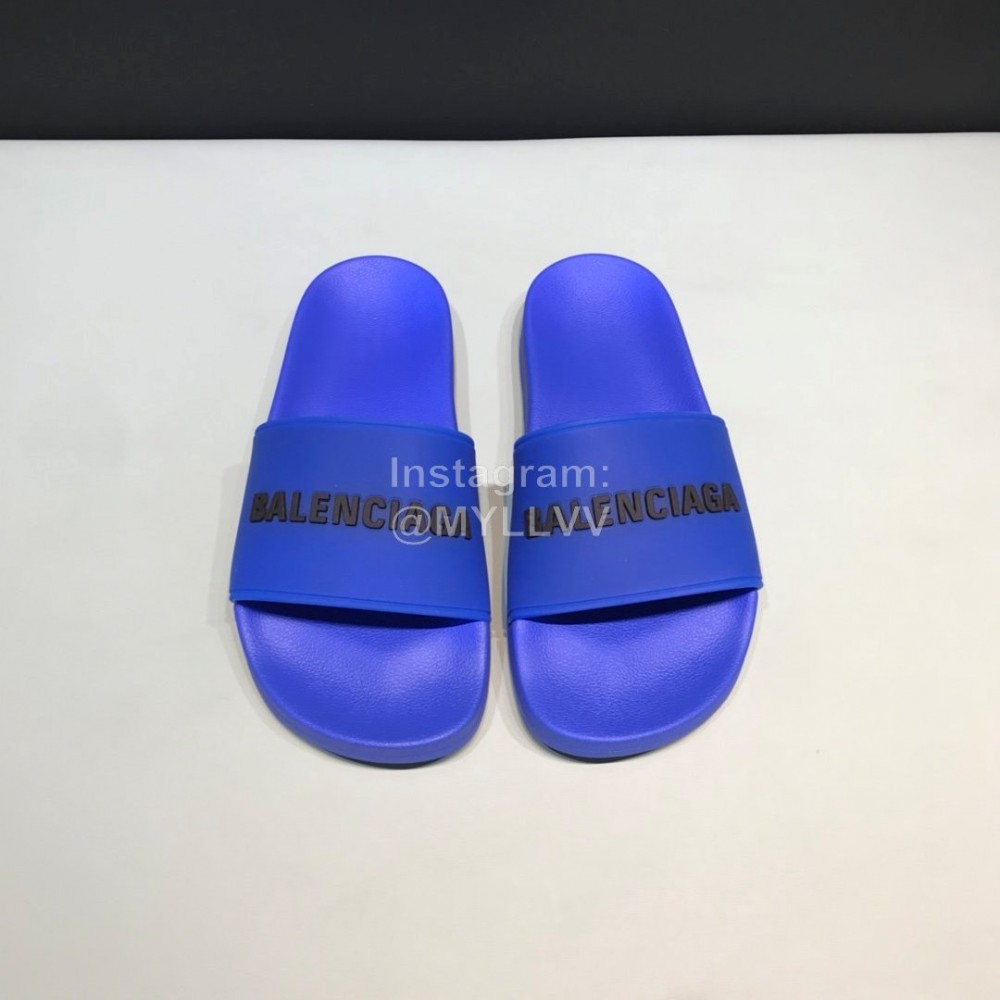 Balenciaga Fashion Letter Slippers For Men And Women Blue
