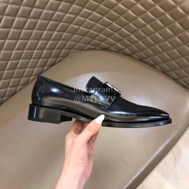 Balenciaga Calf Leather Square Head Palladium Plated BB Shoes For Men Black