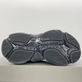 Balenciaga Fashion Leather Mesh Thick Soled Sneakers For Men And Women Black