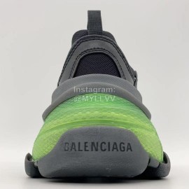 Balenciaga Fashion Leather Mesh Thick Soled Sneakers For Men And Women Black