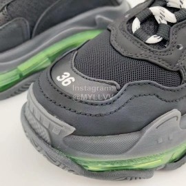 Balenciaga Fashion Leather Mesh Thick Soled Sneakers For Men And Women Black