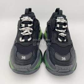 Balenciaga Fashion Leather Mesh Thick Soled Sneakers For Men And Women Black