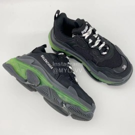 Balenciaga Fashion Leather Mesh Thick Soled Sneakers For Men And Women Black