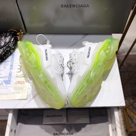Balenciaga Triples Calf Leather Mesh Air Cushion Sneakers For Men And Women Green