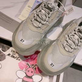 Balenciaga Triples Calf Leather Mesh New Air Cushion Sneakers For Men And Women