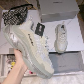 Balenciaga Triples Calf Leather Mesh New Air Cushion Sneakers For Men And Women