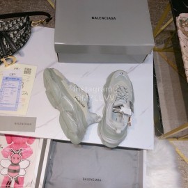 Balenciaga Triples Calf Leather Mesh New Air Cushion Sneakers For Men And Women