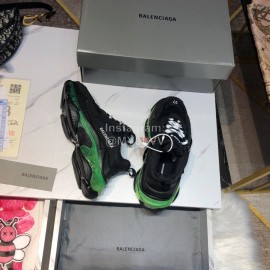 Balenciaga Triples Calf Leather Mesh Air Cushion Black Sneakers For Men And Women