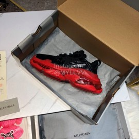 Balenciaga Triples Mesh Calf Leather Air Cushion Sneakers For Men And Women