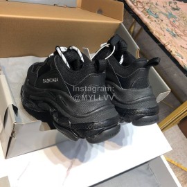 Balenciaga Triples Mesh Calf Leather Air Cushion Sneakers For Men And Women Black