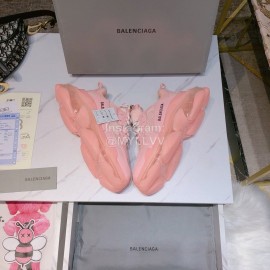 Balenciaga Triples Mesh Calf Leather Air Cushion Pink Sneakers For Women