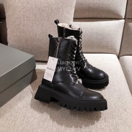 Balenciaga Winter Warm Wool Martin Boots For Women Black