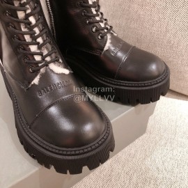 Balenciaga Winter Warm Wool Martin Boots For Women Black