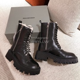 Balenciaga Winter Warm Wool Martin Boots For Women Black