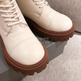 Balenciaga Winter Warm Wool Martin Boots For Women White