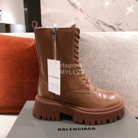 Balenciaga Winter Warm Wool Martin Boots For Women Brown