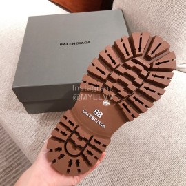 Balenciaga Winter Warm Wool Martin Boots For Women Brown