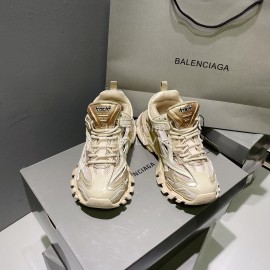 Balenciaga Track.2 Fashion Thick Soles Beige Sneakers For Men And Women
