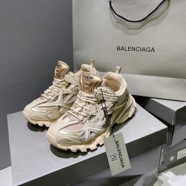 Balenciaga Track.2 Fashion Thick Soles Beige Sneakers For Men And Women