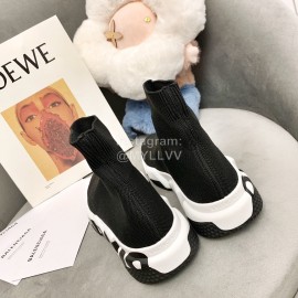 Balenciaga Black Letter Printed Couple Elastic Sock Shoes 