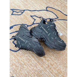 Balenciaga Cowhide Mesh Thick Soled Sneakers For Men And Women Black