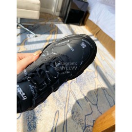 Balenciaga Cowhide Mesh Thick Soled Sneakers For Men And Women Black