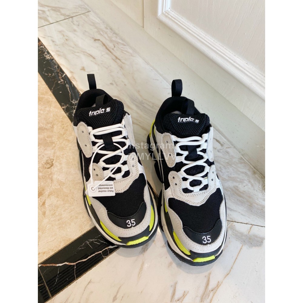 Balenciaga Cowhide Mesh Thick Soled Sneakers For Men And Women Beige