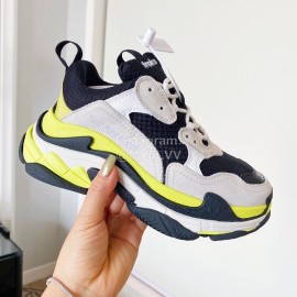 Balenciaga Cowhide Mesh Thick Soled Sneakers For Men And Women Beige