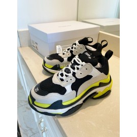 Balenciaga Cowhide Mesh Thick Soled Sneakers For Men And Women Beige