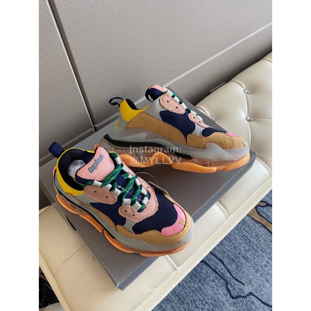 Balenciaga Fashion Cowhide Mesh Thick Soled Sneakers For Men And Women