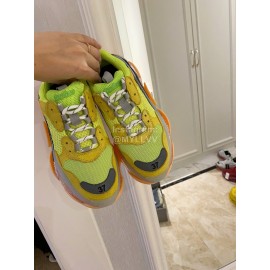 Balenciaga Fashion Cowhide Mesh Thick Soled Sneakers For Men And Women Green