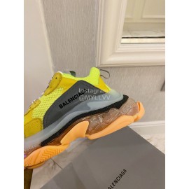 Balenciaga Fashion Cowhide Mesh Thick Soled Sneakers For Men And Women Green