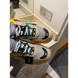 Balenciaga Fashion Cowhide Mesh Thick Soled Sneakers For Men And Women Brown