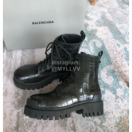 Balenciaga Autumn Winter Fashion Leather Martin Boots For Women Black