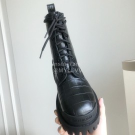 Balenciaga Autumn Winter Fashion Leather Martin Boots For Women Black