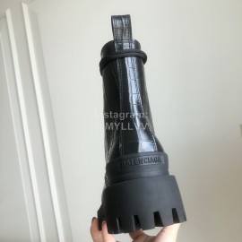 Balenciaga Autumn Winter Fashion Leather Martin Boots For Women Black